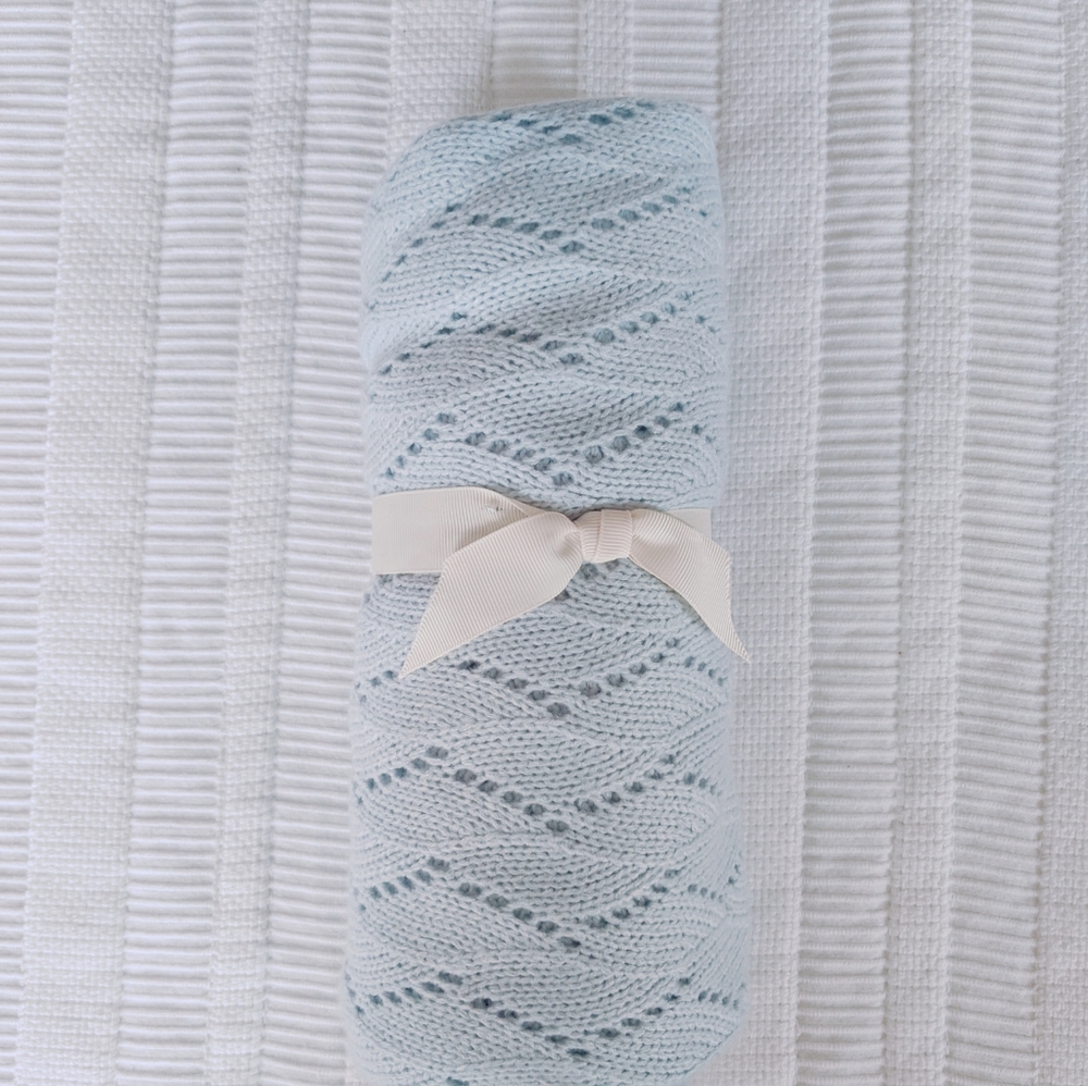 Pottery Barn Kids Baby Blanket in Soft Blue, New